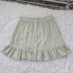 Cedar Rose Ditsy Floral Ruffle Mini Skirt Cottagecore Boho. Size Large.